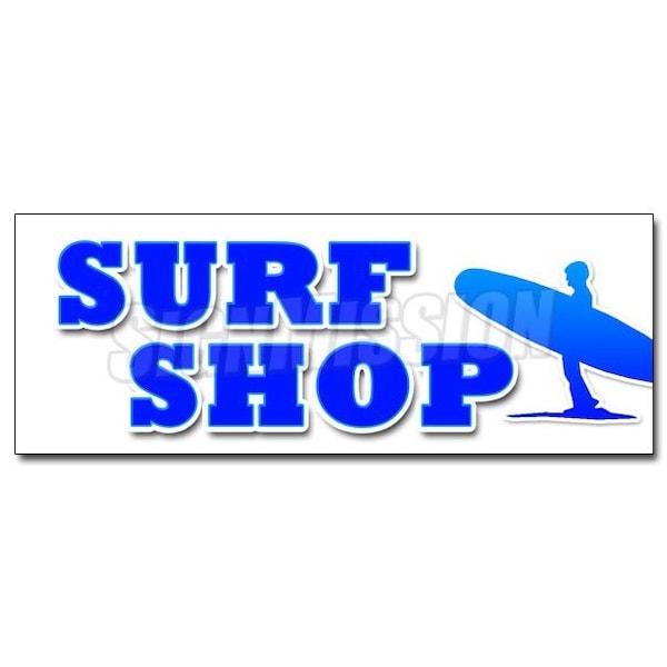 SURF SHOP DECAL sticker boards surfboards clothes wetsuits accessories, D-36 Surf Shop